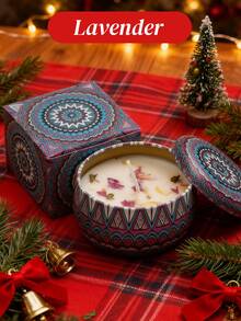 4件/1件花香蜡烛礼盒套装 | 送给闺蜜的生日礼物，送给女性的冬季礼物，香氛大豆蜡烛家居装饰，圣诞礼物，圣诞蜡烛，圣诞香氛。 - 花香蠟燭禮盒 - 查看 9