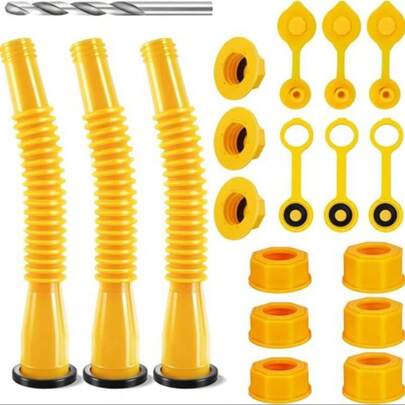 Gas Can Spout Replacement Kit, 3 Sets Vehicle Gas Can Spout Nozzle Replacement, Universal Tool Kit For Gas Cans, Home Essentials Suitable For Most 1/2/5/10 Gal Can, Automotive Maintenance Tools