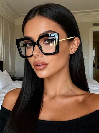 1 st personliga multifunktionella läsglasögon med fyrkantig båge för kvinnor, eleganta och moderiktiga, lämpliga för resor och vardagsbruk