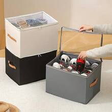 1pc Folding Shoe Box With A Lid; Dust-Proof Storage Box For Shoes, Clothing And Accessories; Multi-Functional Rectangular Storage Box With A Lid; 11 Colors, Durable Oxford Cloth Shoe Cabinet Solution - Multicolor - View 11