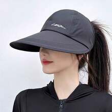 Women's Summer Outdoor Sun Hat Large Wide Brim Soft Breathable Sun Hats For Travel Hiking Beach Hats - màu đen - Xem 4