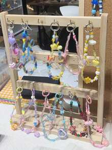 1 pezzo Supporto espositore in legno per gioielli, per bracciali, orecchini, portachiavi, collane