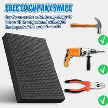 1pc Pick Apart Tool Foam Sheets Inserts, Black, Cut-To-Size, Uncharged, No Assembly, No Battery Required, Drawer Padding And Storage Shadow Inserts For Board Game Box, Organizer Boxes, Chess Box Inserts, Tool Box Cushioning