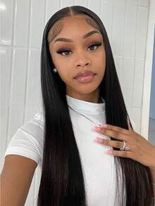 Eulisi P4/27 高光渐变色 5*5 蕾丝闭合假发 真人发 5x5 高清蕾丝闭合假发 女士真人发 已拔婴儿发 180 密度 5x5 直湿波浪蕾丝前假发 28 英寸 - 間色 - 查看 38