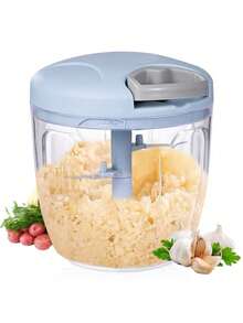 手持式蔬菜切碎器，果蔬绞碎/切片器，适用于家庭/餐厅厨房，方便易用；便携式蒜蓉压榨器，适用于洋葱、蔬菜、生姜、水果、坚果、香草等。 - 彩色 - 查看 12