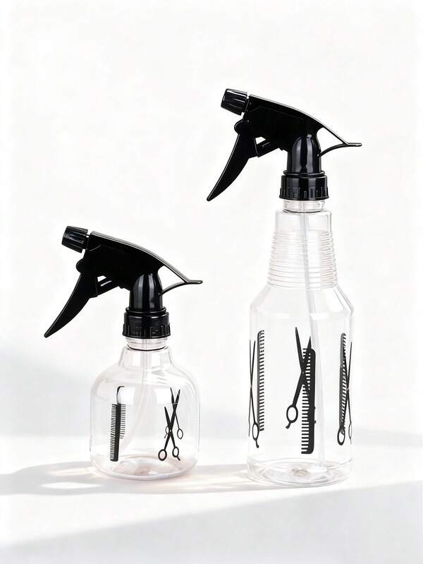 2 botellas pulverizadoras reutilizables de 250ml/500ml, botellas pulverizadoras transparentes de presión, rociador de mano para el cabello de salón, rociador de plástico negro profesional para el cabello para salón, cabello, viaje, productos para el cabello, herramientas para el cabello, artículos para el cabello, barbería, accesorios de barbería, barbería, equipo de peluquería