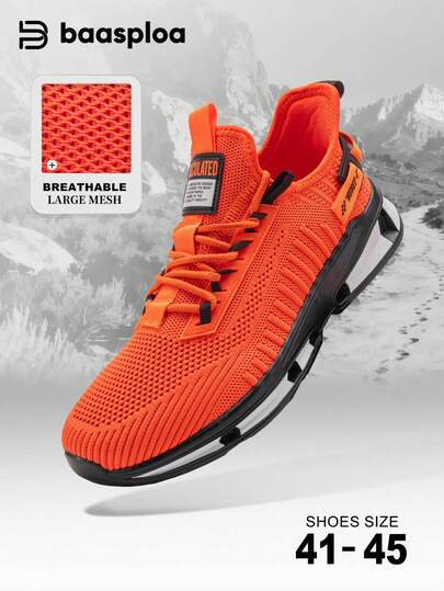 baasploa 1 par de zapatillas casuales para hombres, zapatillas chunky, zapatos deportivos de moda ligeros y transpirables de malla, zapatos para caminar antideslizantes y con amortiguación, aumentan la altura, marca de zapatos deportivos para exteriores