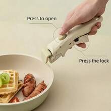 Thickened Universal Pot Handle Clamp - Heat Resistant Removable Kitchen & Outdoor Cooking Pot Clamps Durable Metal Lid Lifting Tool Ergonomic Grip Easy To Attach/Remove Lever Mechanism Suitable For Most Indoor/Outdoor Cooking Pots And Pans - Multicolor - View 2