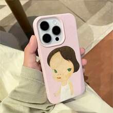 Yoshitomo Nara Art Anime Phone 17 16e 16 15 14 13 12 11 Pro X XR XSMAX 8 Plus Shockproof Soft Back Cover Couple Gift Christmas Fall Phone 17 Halloween Accessories - Trộn màu - Xem 2