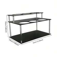 Wine Bottle Organizer -2-Layer Acrylic Bottle Display Rack For Kitchen Storage | Acrylic, Coffee Syrup, Baijiu, Wine Flavoring And Beverage Station Organizer With Layered Shelves