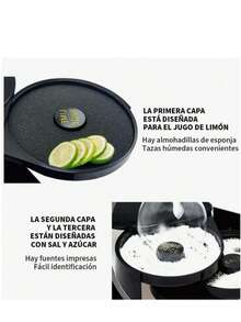 Escarchador de Vasos Rimmer de Vidrio de Plástico Copas y Tarros Rimmer de Sal de Margarita Escarchador de Micheladas con 3 Bandejas Giratorias Accesorios para Bar Cóctel Cocina Bartops Bartender - Negro - Ver 5