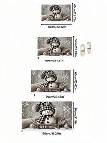 1 Stück klassische Weihnachts-Samt-Fußmatte, geeignet für Vorder-/Rückeingang, Eingangsbereich, Schlafzimmer, Wohnzimmer, Esszimmer, Arbeitszimmer Dekoration