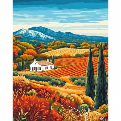 1pc Paint By Numbers Field Unique Gift Home Decoration Landscape Picture By Number Acrylic Drawing On Canvas 40x50cm/16x20inch Without Frame