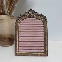 1件全新复古树脂卷轴天鹅绒首饰架，复古相框卷轴戒指托盘，项链耳环展示道具，适用于家居装饰艺术、节日礼物、首饰塔、耳环架、首饰收纳、经典首饰道具、复古设计 - 彩色 - 查看 11