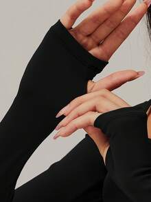 MASKERT Women's Long Sleeved Jumpsuit, Sports Yoga Dress, Fitness Commuting High Elasticity Comfortable Skin Friendly High Elasticity Dress - màu đen - Xem 6