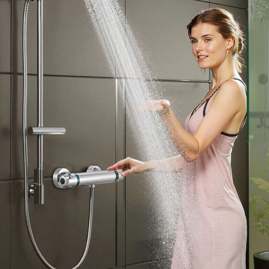 Flush Valves - Spezialventil, ein Loch, roter Punkt, Chromsilber - Ver 1