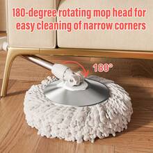 家用旋转拖把水桶套装，含3块拖布，家用旋转地板拖把，免手洗拖把，除尘拖把，干湿两用，适用于家庭、厨房、浴室地板，清洁用品，清洁工具