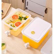 5升塑料水壶，带水龙头塑料饮料分配器，大容量容器，冰箱冷水壶，冰箱果汁水壶，水果茶壶，柠檬水瓶，夏季家居用品，适用于家庭、厨房、露营、聚会和户外活动，非常适合制作冰咖啡、茶和冷饮，咖啡机配件 - 無色 - 查看 7