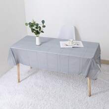 1/5pcs Disposable Plastic Rectangular Tablecloth, Various Colors For Birthday, Shower, Wedding, Ice Cream And Ocean Party Decorations, Birthday Wedding Room Decor - Multicolor - View 16