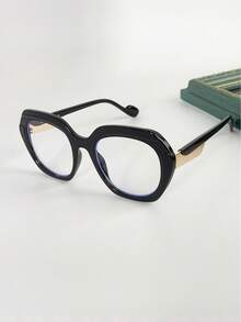 1 件装多边形女士无度数眼镜 Y2K 街头复古眼镜框