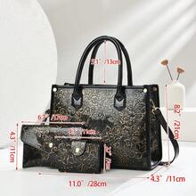 Borsa a tracolla floreale vintage da donna - Porta carte abbinato nero e viola, chiusura con cerniera dorata, tracolla regolabile e staccabile, elegante borsa da mano quotidiana, fodera in poliestere resistente, accessorio da viaggio multifunzionale