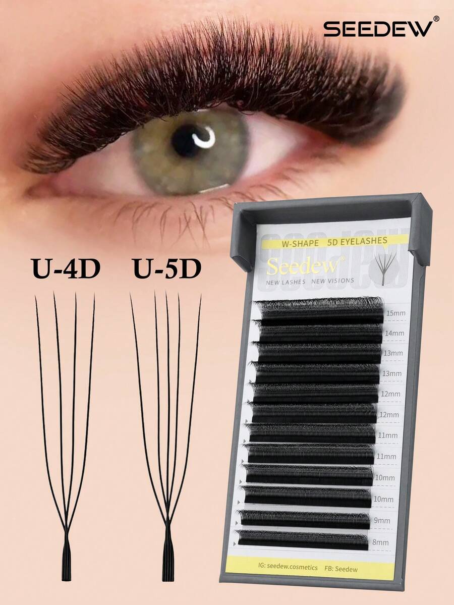 1 件 12 排 U 形 3D/4D/5D/YY 睫毛 U 型睫毛延长 U-4D U-5D 0.07 毫米混合 8-15 毫米混合 8-13 毫米 C D 卷曲 6D 睫毛卷翘睫毛自然柔软 DIY 预制扇形假睫毛 - 黑色 - 查看 1