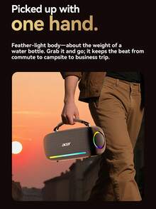 Acer OSK252 无线蓝牙扬声器，户外便携式，低音强劲，双扬声器，通话麦克风，桌面扬声器，4000mAh 电池，可长时间播放，兼容卡/USB/AUX 3.5 毫米音频输入，适用于智能手机/平板电脑/电脑 - 均碼 - 查看 12