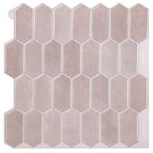 WalDecoo 1/4/10 Sheets Peel And Stick 3D Wall Tiles 12 X 12 Inch Peel And Stick Backsplash Hexagon Long Wall Tiles For Kitchen Bathroom