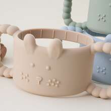 1pc Silicone Baby Bottle Handles, Cute Rabbit Narrow Straw Bottle Holder, Easy Grip Baby Bottle Holder