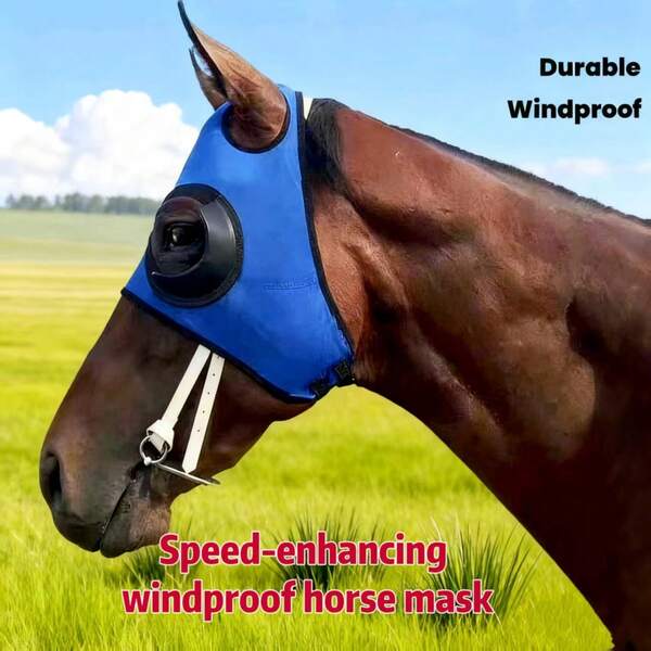 Horse Fly Mask, Breathable Mesh UV Protection Mask With Ear Covers, Adjustable Buckle, Horse Riding Training Gear