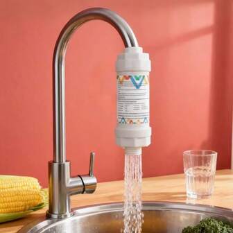 1pc White Kitchen Faucet Water Filter, Small Front-Mounted PP Cotton Filter, Kitchen Sink Faucet Splash Proof Water Purifier Extension, Home Water Filtration Device