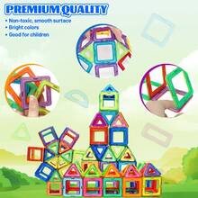 100pcs Magnetic Building Blocks Set, Suitable For Boys And Girls, STEM Educational Puzzle Toys, Better Develop Children's Hands-On Ability, Creative Learning Puzzle Gift, Made Of ABS Material - Multicolor - View 3