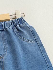 3pcs/Set Boys Spring/Autumn Denim Jacket Outfit, Including Long Sleeve T-Shirt And Jeans, Casual Holiday Wear