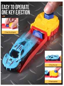 Random Pull Back Metal Mini Toy Race Car With Track Launcher, Racing Play Set Toys, Fidget Toys, Toy, Toys, Toy, Car Toy, Toys, Car Toy, Toy,Toys,Car Toys,Toy - Multicolor - View 5