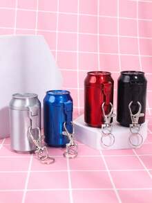 1 cenicero portátil de material metálico con forma de lata, diseño abatible, equipado con un accesorio de llavero, fácil de transportar, adecuado para uso en exteriores, el hogar y el automóvil, regalo de cenicero