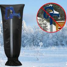 1pc Long Outdoor Faucet Cover, Waterproof Garden Freeze Protector, Winter - Black - View 1