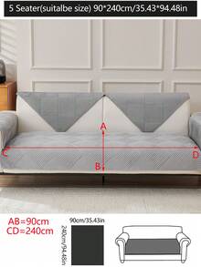 1 pieza Funda de cojín de sofá de felpa gruesa, Cojín de asiento de sofá moderno y minimalista antideslizante y cálido, Funda de sofá a prueba de polvo y lavable, Suave y resistente a la decoloración, Apta para mascotas, Se ajusta a sofás en forma de L y de 1/2/3/4 plazas, Adecuada para dormitorio, oficina, sala de estar