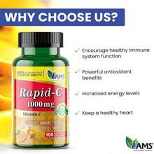 America Medic &Amp; Science Rapid-C 1000mg Vitamin C Supplement (1 Pack Of 100 Tablets) Energy Booster, Daily Immune System Support, Antioxidant | Vegan, Non-GMO Coated Ascorbic Acid For Adult Men &Amp; Women - Flavor NameD - 查看 6