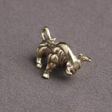 Brass Bull Bullfighting Muscle Bull Micro Carving Animal Key Chain Pendant Accessories Creative Keychain Pendant Small Ornaments - 1 PC Muscle Cow - View 7