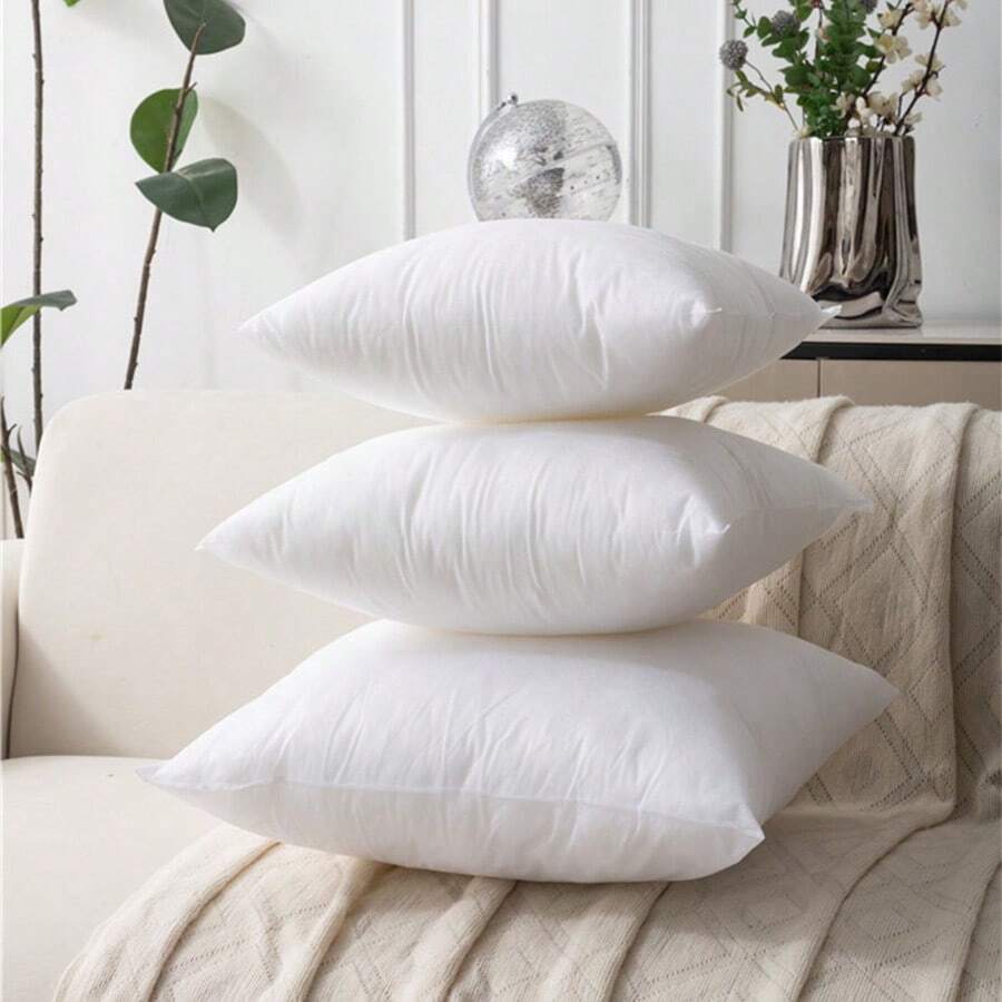 2pcs White Pillow Core, Sofa Cushions Are Soft And Fluffy And Comfortable, Bedside Pillows Are Durable, Suitable For Living Room, Bedroom, Bay Window, Room Home Decoration