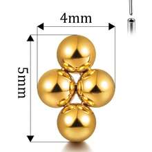 Giga 1 buc ASTM F136 titan mini 3 mărgele cluster fără fir labret piercing buză spate plat șuruburi cartilaj tragus helix conch cercei stud nas piercing bijuterii clasice