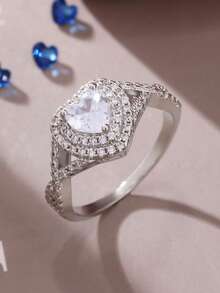 خاتم زوجي أنيق عالي الجودة بطراز رومانسي، تصميم فرنسي بخاتم قلب لامع، خواتم وعد خطوبة للعروس والعريس، خواتم سنوية، هدية عيد الحب، عيد الميلاد، عيد الأم، عيد الأب، مجوهرات للنساء