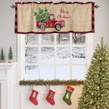 Christmas Valance Curtain For Kitchen Merry Christmas Words Linen Xmas Trees Red Truck Valances Windows Curtain Christmas Kitchen Valances Rod Pocket Christmas Short Curtain Valances Christmas Valances For Windows Winter Holiday Home Decorations 1 Panel 60x18 Inch Christmas Rod Pocket Window Valance Christmas Windows Decor Christmas Xmas Winter Holiday Valance Curtain Christmas Gifts Christmas Decor - Multicolor - View 6