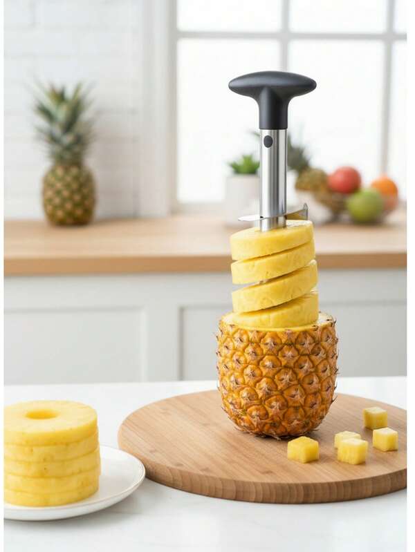 سكين متعدد الوظائف من الفولاذ المقاوم للصدأ لتقشير وتقطيع الأناناس، وإزالة اللحم، وتقطيعه