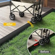 1 件 90 厘米/35.43 英寸门槛坡道，适用于门口，门槛坡道，自粘式坡道，过渡带减速器，可调节和切割，适用于扫地机轮椅滑板车减速器坡道