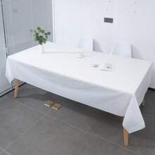 1/3/10pcs Premium Plastic Tablecloth, Decorative Rectangle Disposable Table Cover, Plastic White Table Cloths For Parties, Events & Weddings, Indoors Outdoors, Party Decor - White - View 9