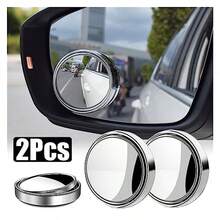 2Pcs 360 Degree Adjustable Blind Spot Mirror Car Auxiliary Rearview Convex Mirror Round Frame Wide Angle Mirrors For Car Reverse