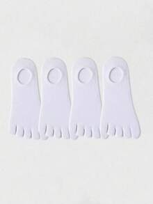 1/4 pares de calcetines de mujer con división de dedos, transpirables y de corte bajo, lisos y sin mostrar los dedos, adecuados para deportes o uso diario