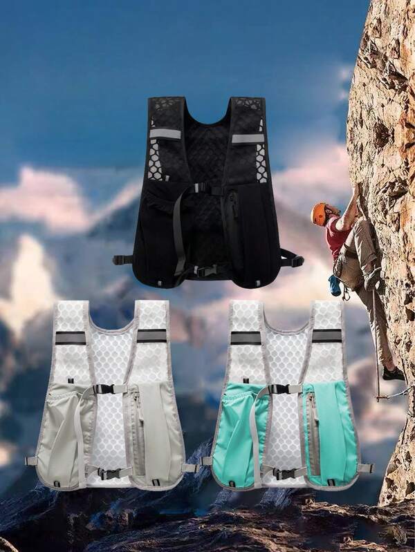 For Biking Running Storage Vest Lightweight Running Vest Reflective Hydration Water Chest Pack With Phone Storage Pocket
