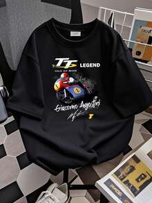 008 GIACOMO AGOSTINI BK T SHIRT SIZE S 5XL Designer Clothes Graphic Top For Everyday Wear Breathable Comfortable Homme Fashion Versatile Slightly Casual Unisex Stylish Stretched Streetwear Soft - Black - View 3